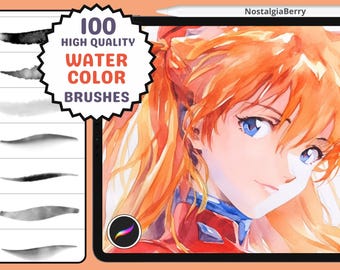 Procreate Brushes: 100 Realistic Watercolor Brushes for Digital Painting, Sketching, and Artistic Illustrations