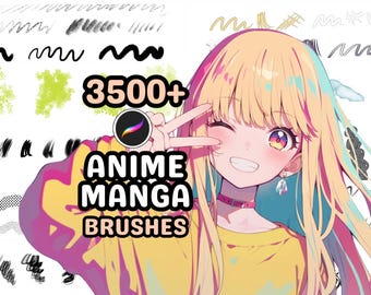 Procreate Brushes: Ultimate Anime and Manga Collection, 3500+ Brushes for Nature, Anatomy, Hair, Chibi, Textures, and Effects