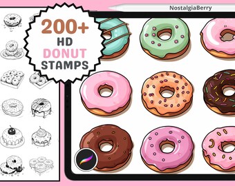 Procreate Stamps & Brushes: Donut Delight, 200+ Stamps and Brushes for Donuts, Frosting, Sprinkles, Sweet Treats, and More