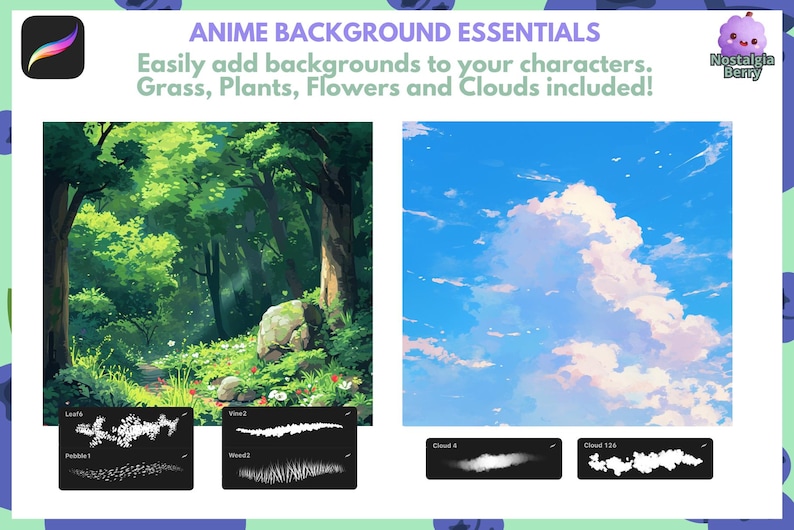 Procreate Brushes: Ultimate Anime and Manga Collection, 3500+ Brushes for Nature, Anatomy, Hair, Chibi, Textures, and Effects image 8