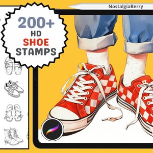 Procreate Stamps: Ultimate Shoe Collection, 200+ Shoe Stamps for Procreate, Sneakers, High Heels, Boots, and More