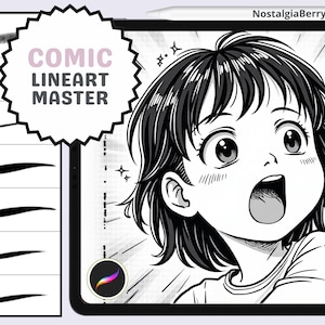 Pinceles Procreate: pinceles de arte lineal de cómic para entintado nítido, líneas dinámicas e ilustración digital profesional