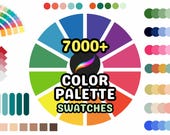 Procreate Swatches: 250+ Color Palette Bundle, 7000+ Colors for Anime, Manga, Moodboards, Realistic, and Traditional Art Styles