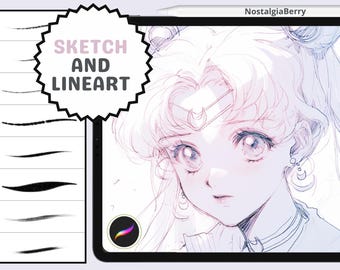 Procreate-penselen: ultieme schets- en lineartset, 20 penselen voor anime-, manga- en stripcreaties