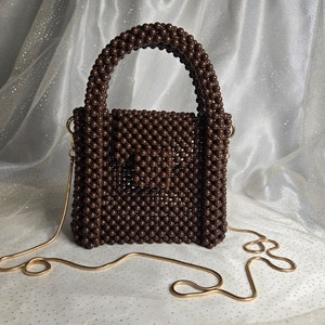 Brown Handmade Beaded Bag