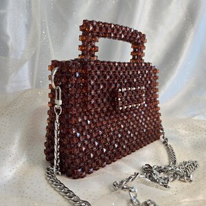 Crystal Brown Handmade Beaded Bag