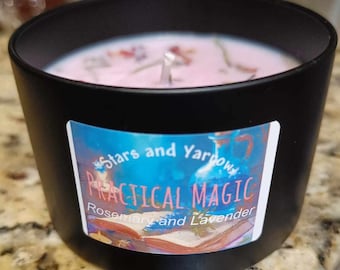 Practical Magic~Handmade Soy Candle~ Lavender and Rosemary with a pinch of salt