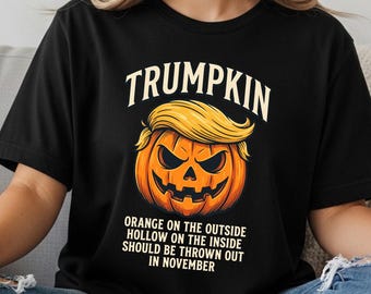 Orange Pumpkin Halloween Shirt, Hollow Inside Funny Tee, Sarcastic Spooky Season T-Shirt, Fall Pumpkin Graphic