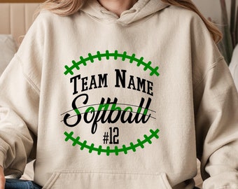 Softball Team Name Hoodie, Custom Softball Hoodie, Game Day Hoodie, Youth Softball Hoodie, Personalized Softball Sweat, Softball Sweatshirt