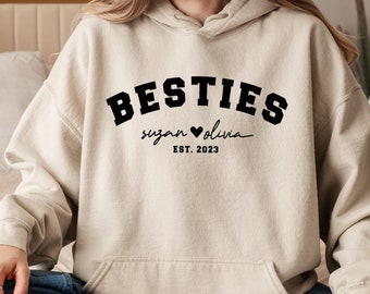Custom Besties Since Hoodie, Matching Best Friend Hoodie,Best Friend Sweatshirt, Bestie Hoodie,Bestie Best Friends Shirt,Gift For Bestfriend