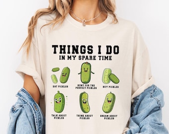 Comfort Colors Funny Pickles Shirts, Things I Do In My Spare Pickle Jar Shirt, Funny Canning T-Shirt Birthday Gift, Pickle Lover Shirt Gift