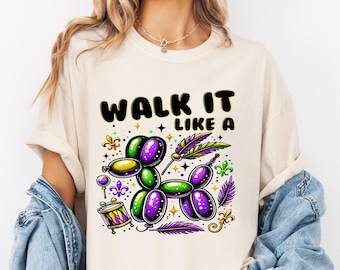 Comfort Colors Walk It Like A Dog Mardi Gras Shirt, Louisiana Mardi Gras Outfit, Preppy New Orleans Top, Fleur De Lis Shirt, Carnival Shirt