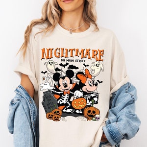 Comfort Colors Disney Halloween Nightmare Shirt, Nightmare On The Main Street, Mickey Minnie Halloween Shirt, Vintage Disney Halloween Shirt