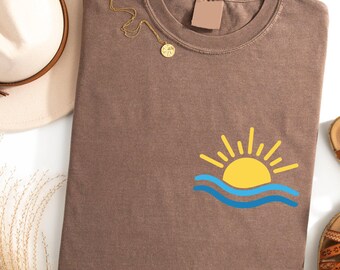 Comfort Color Sun T-shirt, Beach Shirts, Summer Positive Vibes Shirt, Sunhine T-Shirt, Vacation Shirts, Boho Sun Shirt, Summer Women Shirt