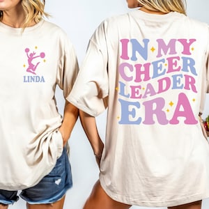Comfort Colors In My Cheerleader Era Shirt, Cheerleader Gift Shirt, Custom Name Cheerleader Shirt, Dance T-Shirt, Girls Cheer Shirt