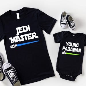 Matching Star Wars Shirts,Dad and Son Jedi Shirt,Master and Youngling Gift Set,Daddy and Me Space Tees,Dad and Kid Shirts,Daddy daughter Tee