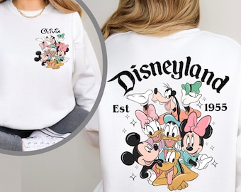 Custom Disneyworld Sweatshirt,Custom Disneyland California Sweatshirt,Disneyland Est. 1955,Mickey and Friends Sweatshirt,Disney Family Sweat