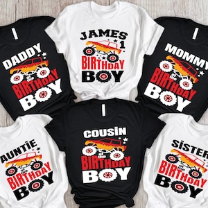 Personalized Birthday Boy Shirt, Monster Truck Birthday Boy Shirt, Family Birthday Party Shirt, Birthday Boy Gift, Birthday Boy T-Shirt