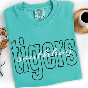 Comfort Color Custom School Mascot Shirt, Team Name Mascot T-shirt, Back to School Spirit Shirts, School Logo Tee, Mascot High School Shirt