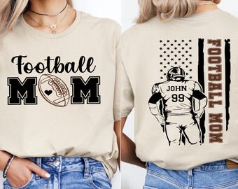 Custom Name and Number Football Shirt, Custom Football Mom Shirt,Sports Mom Shirt, Football Mom Shirt,Football Mama Shirt,Football Lover Tee