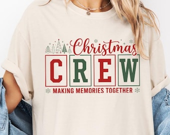 Personalized Family Christmas Comfort Color Shirts, Matching Holiday Reunion Tees, Retro Xmas Crew Shirt, Custom Family Gift, Festive Shirt