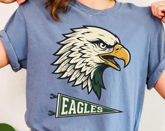 Comfort Color Custom 50s School Team Mascot Tee, Vintage Personalized Football Shirt