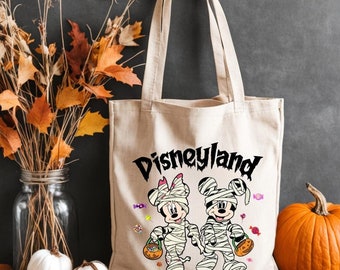 Disney Halloween Tote Bag, Disney Ghost Bag, Mummy Mickey and Minnie Tote Bag, Trick or Treat Bags, Spooky Bag, Scary Halloween Tote Bag