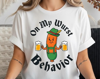 German Oktoberfest Shirt, Funny Beer Festival Tee, Sausage Humor T-Shirt, Bavarian Party Gift, German Food Lover Shirt, Unisex Tee