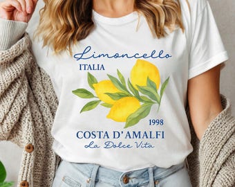 Retro Limoncello La Dolce Vita Tee, Lemon Shirt, Italy T-shirt, Aesthetic Amalfi Coast Shirt , Summer Shirt