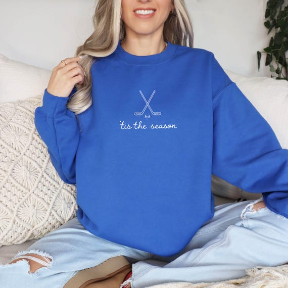 Tis The Season Hockey Sweatshirt, Hockey Coach Sweater, , Ice Hockey Player Crewneck,  Game Day Tee