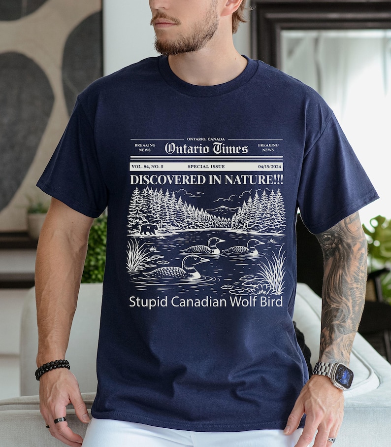 Stupid Canadian Wolf Bird Shirt,Heated Rivalry Inspired Merch image 1
