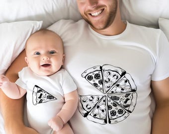 Pizza and Pizza Slice Tshirt, Dad Baby Matching Shirts, Fathers Day Daddy Mini Outfit, Daddy and Me Funny Shirts, Dad Son Shirt,Dad Girl Tee