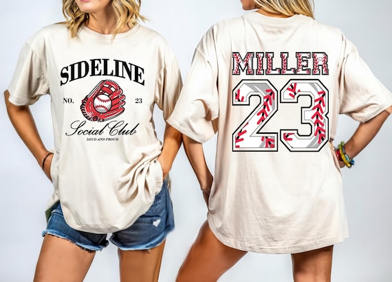 Comfort Colors Two-Sided Baseball T-shirt With Custom Number And Name, Personalized Baseball Gift, Baseball MomShirt, Custom Sports Shirt