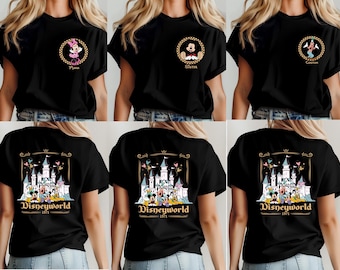 Custom 2 Sided Disneyworld Est 1971 Mickey And Friends Shirt, Disneyworld Trip Tee, Custom Name All Characters Disney Family 2025 Shirt