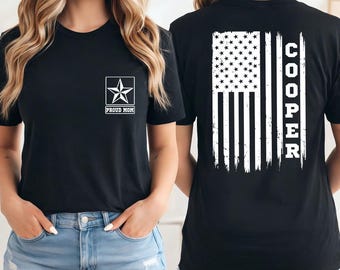 Military Family Matching Shirt, Proud Mom Dad Sister Tee, Personalized Family Name Shirt, Service Family Gift