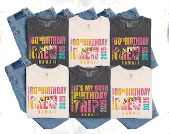 Comfort Colors Custom Birthday Trip Shirts,2025 Matching Shirts For 50th Birthday Trip Tshirts, Personalized 60th Birthday Trip Shirts