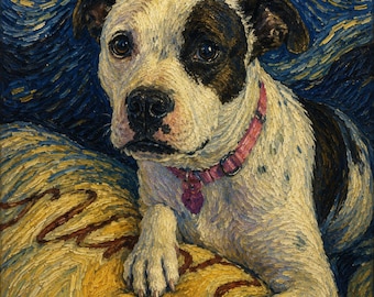 Personalized Vincent Van Gogh Style Design of Your Pet (digital download)