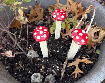 Hand Painted Mushroom Railroad Spike - Amanita Muscaria, Mario Inspired