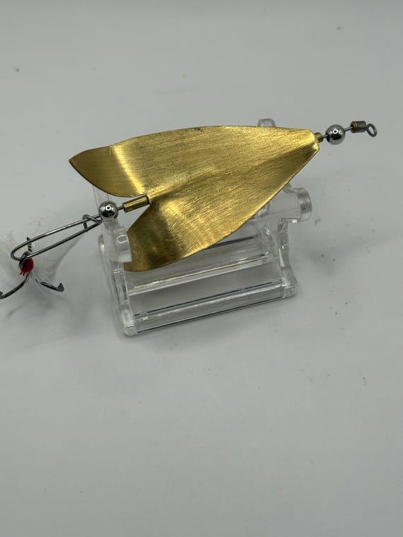 brass fishing lures Run Off Spoon, 2oz, Silver Custom Painted Brass Hex Spoon Large Handmade Solid Brass Arrowhead