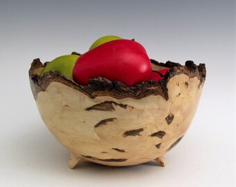 Wood Bowl, Gum Burl, Wood Turned Bowl, Natural Bark Edge Wood Bowl, For Him or Her, Wood Bowls, Wooden Bowl, Hand turned Wood Bowl