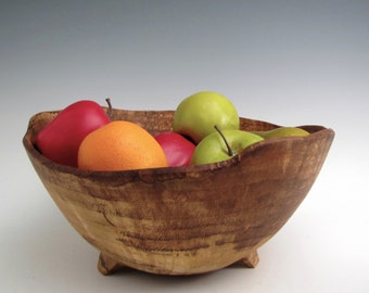 Wood Turned Salad Bowl -Large Oak Fruit Bowl - Wooden Bowl - Hand Turned Bowl - Anniversary Gift Bowl - Salad Bowl - Wood Bowl