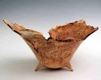 Cherry Burl Wood Bowl - Wood Bowl Handmade - Wood Turned Cherry Bowl - Wood Bowl Live Edge - Hand Turned Wood Bowl - Wooden Bowl Gift