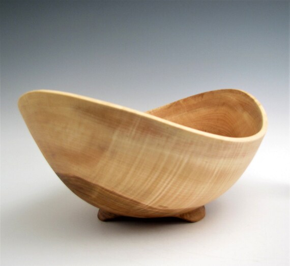 Curly Maple Salad Bowl Fruit or Salad Bowl Wood Turned Bowl Etsy
