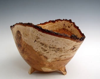 Cherry Burl Wood Bowl - Wood Bowl Handmade - Wood Turned Cherry Bowl - Wood Bowl Live Edge - Hand Turned Wood Bowl - Wooden Bowl Gift