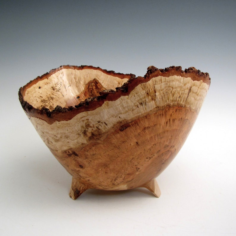 Cherry Burl Wood Bowl Wood Bowl Handmade Wood Turned Cherry Bowl Wood Bowl Live Edge Hand Turned Wood Bowl Wooden Bowl Gift image 3