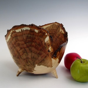 Natural Edge Maple Burl Bowl - Wood Turned Bowl - Men or Women - Home Decor Bowl - Kitchen and Gourmet Bowl- Wooden Bowl - Wedding Gift