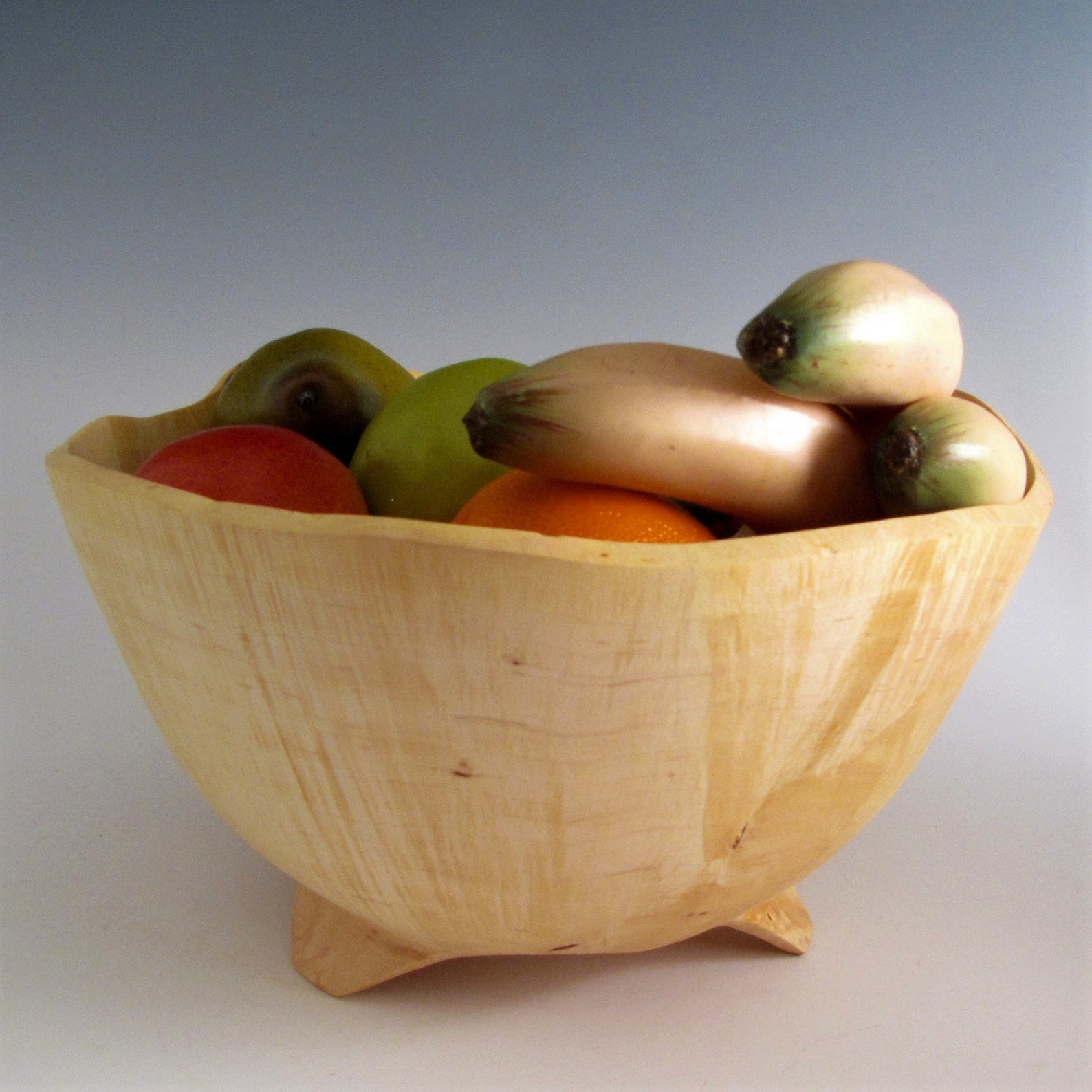 Large Maple Burl Wood Turned Fruit or Salad Bowl Functional Etsy