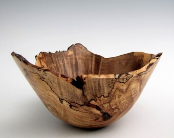 Natural Edge Maple Burl Bowl - Wood Turned Bowl - Men or Women - Home Decor Bowl - Kitchen and Gourmet Bowl- Wooden Bowl - Wedding Gift