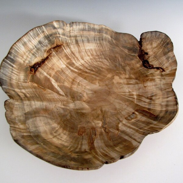 Natural Edge Maple Burl Wood Turned  Bowl or Platter - Housewarming Gift- Wedding Gift- Gifts for Him - Gifts for Her