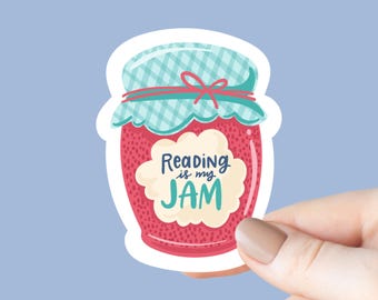 Reading Is My Jam Sticker, Bookish Laptop Kindle Decal, Gifts for Readers